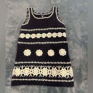 GAP Baby Black and Cream Crochet Top